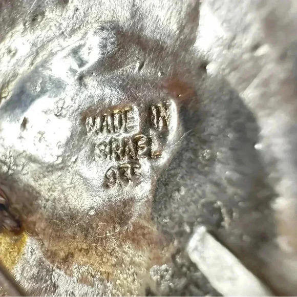 Vintage Eilat Stone in .935 Argentium Silver Brooch Pendant - Picture 13 of 13